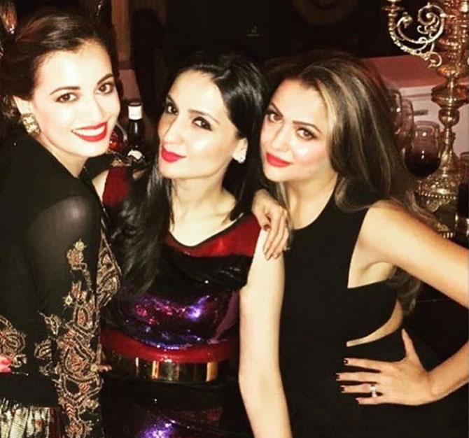 In picture: Anu Dewan with Dia Mirza and Amrita Arora at a party