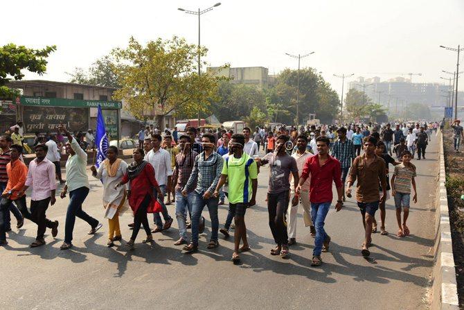 The protests started at around 9.30am and continued well into the afternoon