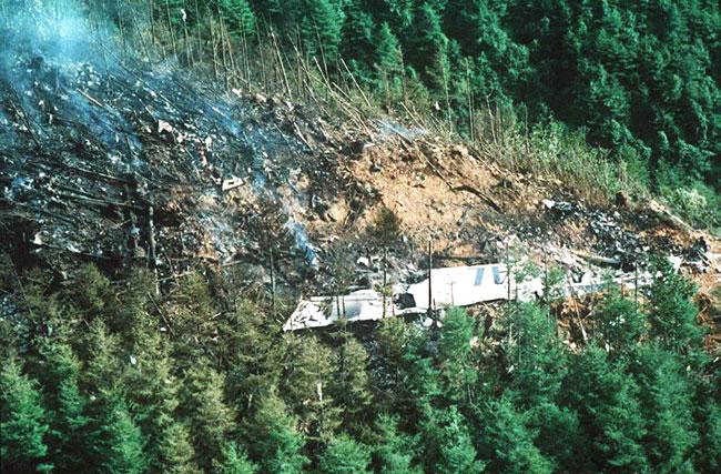 Aug. 12, 1985: Japan Air Lines Boeing 747 crashed near Fujikoa, Japan with a reported 524 people aboard