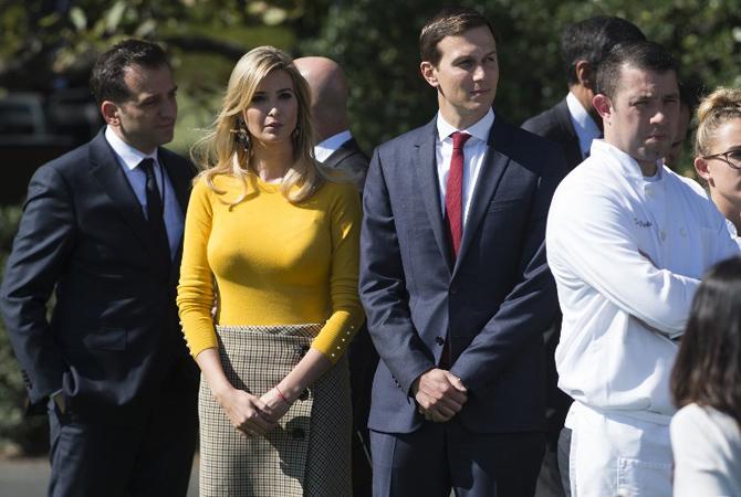 Ivanka Trump and her husband, Senior White House Adviser Jared Kushner, arrived for a moment of silence on the South Lawn of the White House in Washington, DC, October 2, 2017, for the victims of the shooting in Las Vegas, Nevada