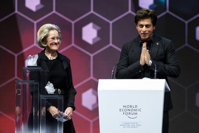The Bollywood actor attended the World Economic Forum (WEF) 2018 on January 22 in Davos, eastern Switzerland. Pic/AFP The Bollywood actor attended the World Economic Forum (WEF) 2018 on January 22 in Davos, eastern Switzerland. Pic/AFP