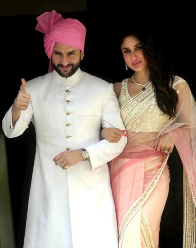 Bollywood superstars, Saif Ali Khan and Kareena Kapoor had a 5-day-long wedding full of pomp in October 2012. The affair was truly star-studded, with the who's who from the entertainment and sports industries gracing the event. While it is the first marriage for Kareena Kapoor, Saif Ali Khan was previously married to Amrita Singh. Saif and Amrita have two kids - Sara Ali Khan and Ibrahim Ali Khan. Kareena Kapoor and Saif Ali Khan have a son together named Taimur Ali Khan who is an internet sensation and paparazzi's absolute favourite star kid