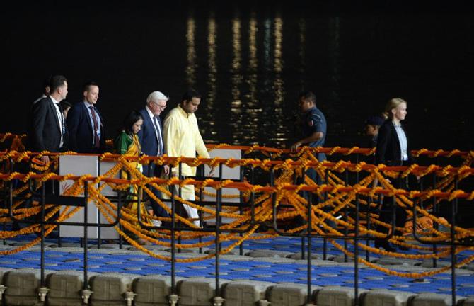 Steinmeier began his five-day India trip with a visit to Uttar Pradesh's Varanasi