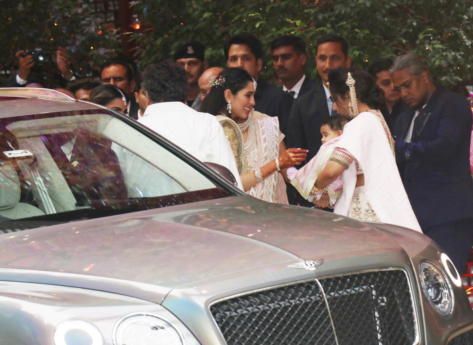 <p>Meanwhile, Akash Ambani`s sister Isha Ambani and Shloka Mehta`s sister Diya too opted for attires from the designer duo`s Bespoke Bridal range</p>