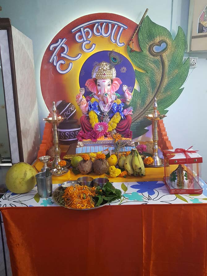 Ganpati at Rupesh Vichare's residence in Premnagar, Jogeshwari East