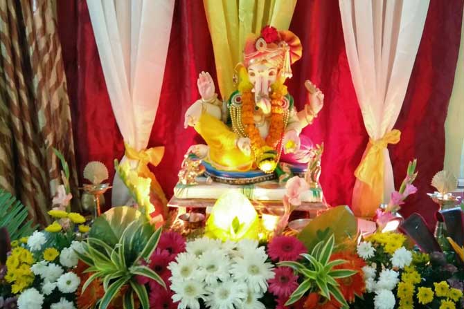 Ganesh Idol at Sanchit Mhatre's Panchamrut arts, Alibaug, Maharashtra