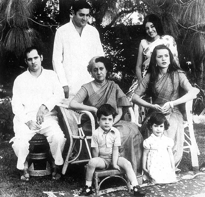 It is also alleged that legendary singer Kishore Kumar's songs were banned on All India Radio by Sanjay Gandhi after the singer refused to attend a function of the Indian Youth Congress. In pic: Sanjay poses with his family members.