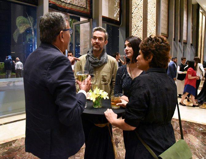 (L-R) Anil Chopra, Mathieu Gugumus, Tinaz Nooshian and Shweta Shiware at The Guide restaurant Awards