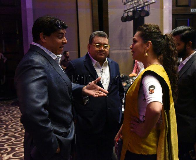 Cyrus Broacha, Kunal Vijayakar and Maria Goretti