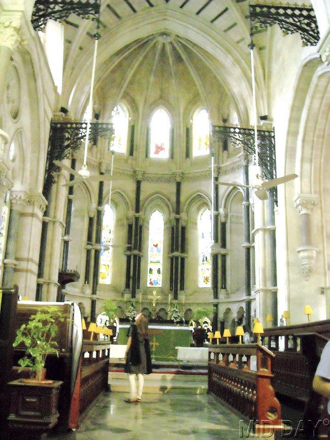#10 St Thomas Cathedral It is rare to find spaces in Mumbai that are not museums in the literal sense but yet boast of a stunning display of exhibits. In this case, the landmark reflects and offers terrific insight into the city's rich historic significance in every sense. St Thomas Cathedral was built in the heart of the Bombay Fort near the Horniman Circle. Helped largely by public funding, another virtue that played a huge role in building the original city , this magnificent cathedral was the city's first Anglican church for the early British settlers to provide them with church services. Construction began in 1672, and the landmark was finally opened for services on Christmas Day in 1718. First-timers can marvel at the relics, statues, stained glass work and inscriptions inside this church that was consecrated in the name of St Thomas, the Apostle of India. The Gothic-styled clock and tower was added in 1838. Some of the outstanding memorials honour Colonel Burr, who commanded the Battle of Kirkee (1817), Captain G D Hardinge, who died in battle when the English captured the French cruiser Piemontaise (1808), and Colonel John Campell, defender of Mysore against Tipu Sultan in 1784, making the cathedral an unbelievable showcase of historic events. Former Bombay Governor Gerard Aungier gifted one of the chalices in 1675, while another came from merchants of the city of York. Wealthy city citizen and benefactor Sir Cowasjee Jehangir Readymoney erected the ornate fountain that fronts the cathedral. Another spectacular addition was the organ case with ironwork designed by noted architect of the time Thomas Roger Smith, in 1865.  u2014 Fiona Fernandez