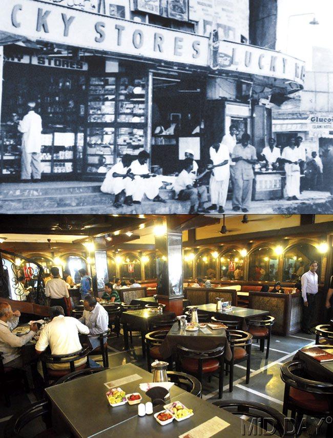 #03 Luckyu2019s, Are you gettinu2019 lucky?  Started by an Iranian named Syed Ali Akbar in the year 1938, Lucky's has seen Bandra changing like no other has. It has served all, be it soldiers during the World War II or mill workers, who would drop in for breakfast or tea, early morning before the first shift  began at six. The family restaurant was started with just seven dishes: biryani, kheema pav, mutton chops, vegetable, dal, coffee and chai, but today it serves 100 dishes including tandoori, seafood and Chinese. Lucky's is one of the most iconic restaurants in the city. So, if you happen to visit it some time soon, don't forget to get a taste of their signature biryani.  At: Plot No. 9, Swami Vivekanand Road, Junction of Station Road. Bandra (W). Call: 9920637033  u2014 Hassan M Kamal 