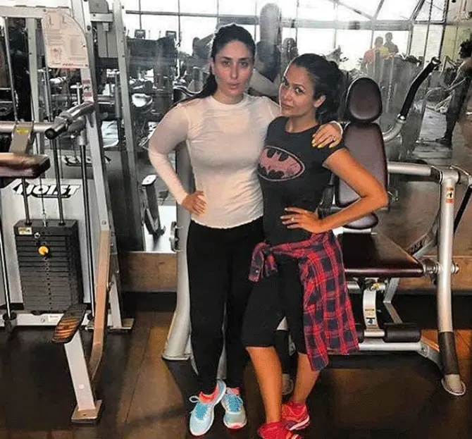 Kareena Kapoor Khan and Amrita Arora Ladak are work out buddies at the I Think Fitness centre. Bollywood beauty queen, Kareena Kapoor's fitness regime is a mix of cardio, pilates, yoga and dance sessions