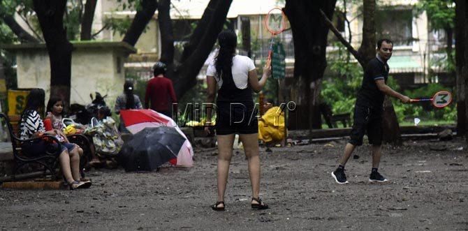 India Meteorological Department (IMD) data has revealed that less than 25 per cent of the country received normal or excess rainfall till now, with the weatherman on Sunday saying that monsoon activity has revived over the weekend and is making a steady advance. (In pic)Mumbaikars enjoy the rain by playing some badminton at Sanjay Gandhi National Park, Borivli. PIC/SAMEER MARKANDE