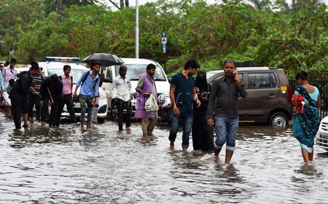 'The intensity of rainfall is expected to decrease tomorrow and only South Gujarat, Konkan and Goa may experience isolated heavy rainfall,' the official said. PIC/SHADAB KHAN