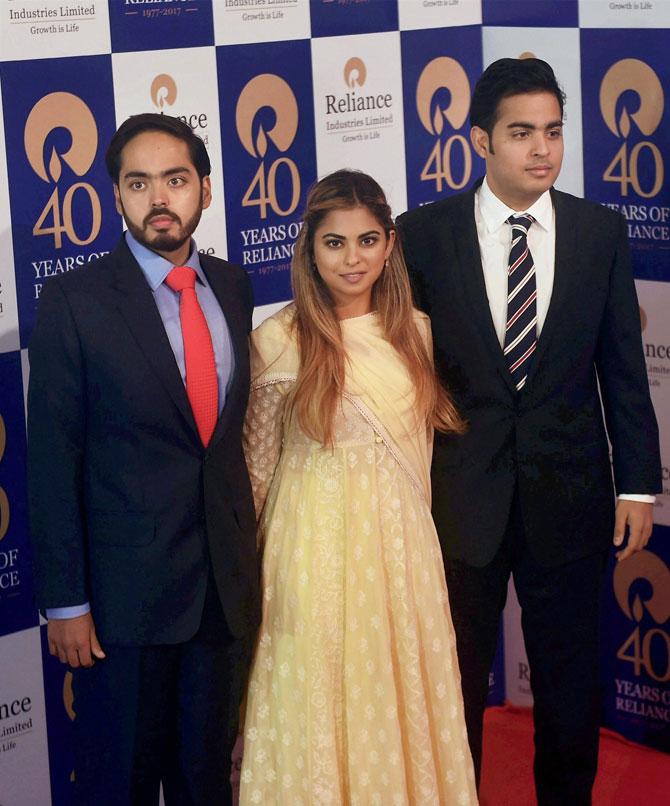 Mukesh Ambani used the occasion to introduce his twin children, Akash and Isha, who presented the phone features that include calls and text messaging on voice command, Internet surfing and cable to connect the device to TV to view content, including videos.