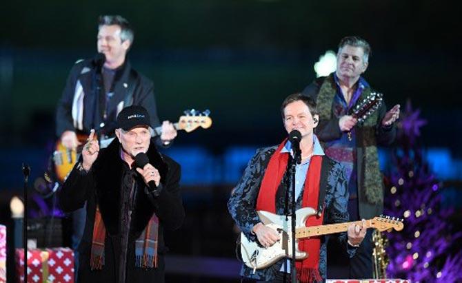 The Beach Boys perform during the 95th annual National Christmas Tree Lighting ceremony at the Ellipse in President's Park near the White House