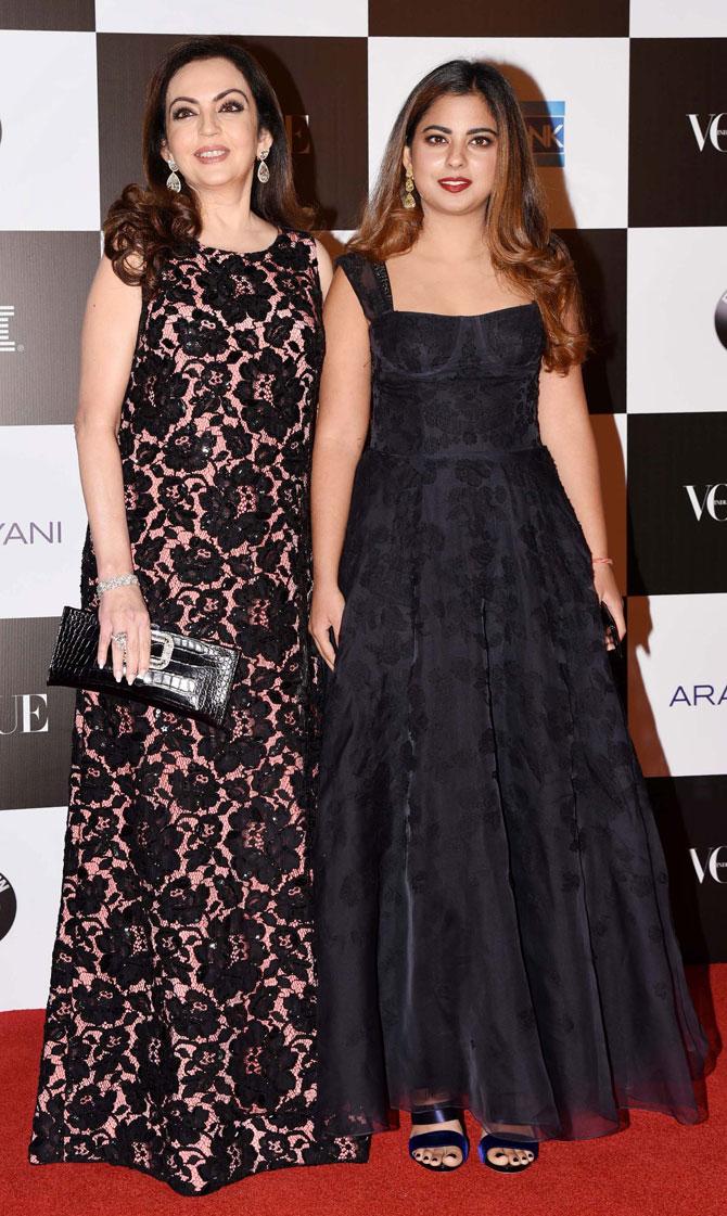 Nita Ambani with daughter Isha Ambani at the 10th edition of the 'Vogue Women of the Year Awards' event in Mumbai