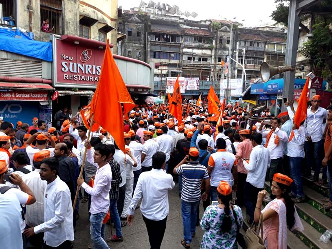 Senior Congress leader Narayan Rane told media persons that the procession will start marching from Byculla, south Mumbai at 11 a.m. in a peaceful and orderly manner, silently, without political speeches and terminate at the historic Azad Maidan some four kms away at 5 p.m. Pic/Subodh Vishwasrao