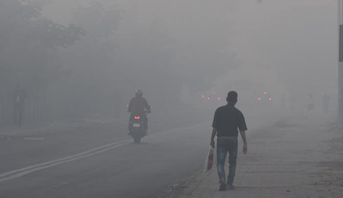 In addition to the chill, heavy fog continued to cloud up visibility on Mumbai's key roads