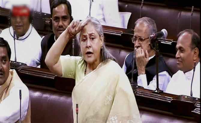 Jaya Bachchan was first elected in 2004 as a Samajwadi Party member of parliament, representing Rajya Sabha till March 2006. She got a second term from June 2006 till July 2010, a third in 2012. Pic/ File photo