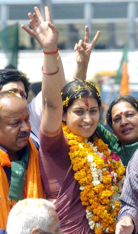 Today, Smriti Irani is a Member of Parliament and was elected to the Rajya Sabha from the state of Gujarat. She is currently the Minister of Human Resource Development. Pic/ File photo