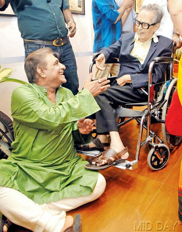 Did you know? British Cartoonist David Low was Laxman's favorite artist ever since he saw his work in The Hindu. In the file photo, R.K. Laxman with theatre and TV actor Aanjjan Srivastav.