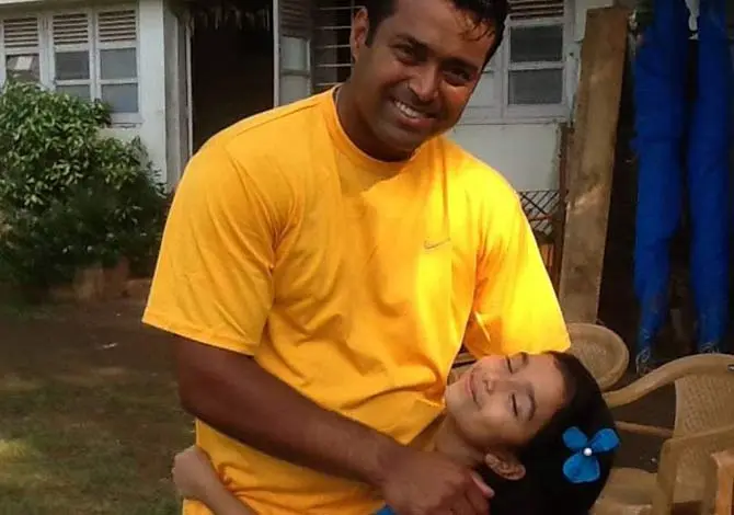 Leander Paes with his daughter Aiyana in happier times