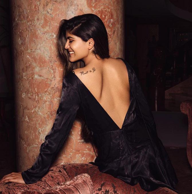 In photo: Ananya Birla shows off her loves for tattoos as she inked 'Meant to be' on the back of her shoulder.