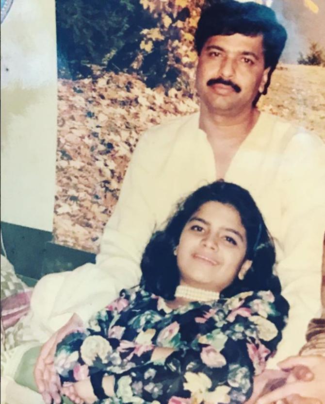 Poonam Mahajan was born in 1980 in Mumbai to Rekha Mahajan and the late BJP leader Pramod Mahajan. Her brother is Rahul Mahajan. Poonam is the President of Bhartiya Janta Party Yuva Morcha BJYM and a Rajya Sabha MP. In pic: Poonam Mahajan with her father Pramod Mahajan. All Pictures/Poonam Mahajan Instagram