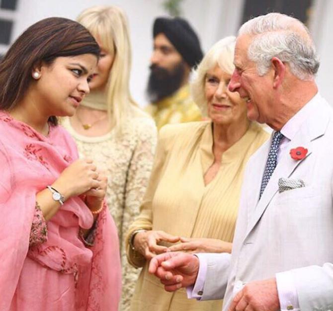 Poonam Mahajan seen here having a moment with members of the royal family of the United Kingdom, the Prince Of Wales and the Duchess Of Cornwall