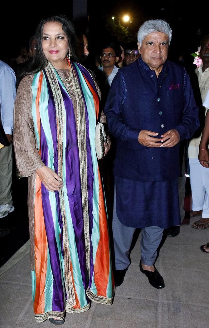 Javed Akhtar and Shabana Azmi attended Poorna Patel's wedding reception with Namit Soni in Mumbai