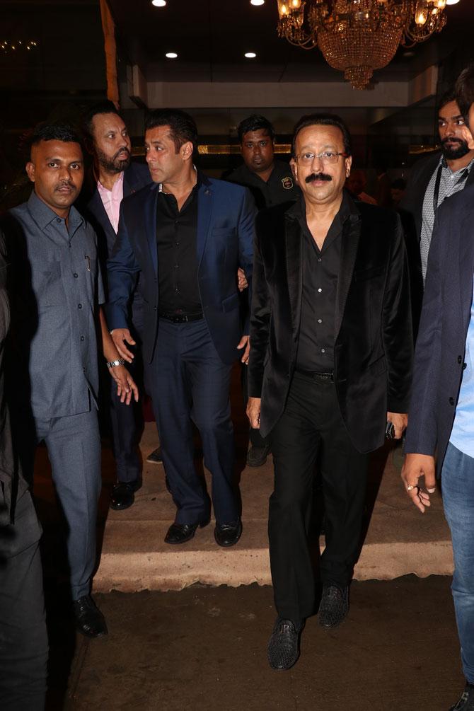 Baba Siddiqui attended Poorna Patel's wedding reception with Namit Soni in Mumbai