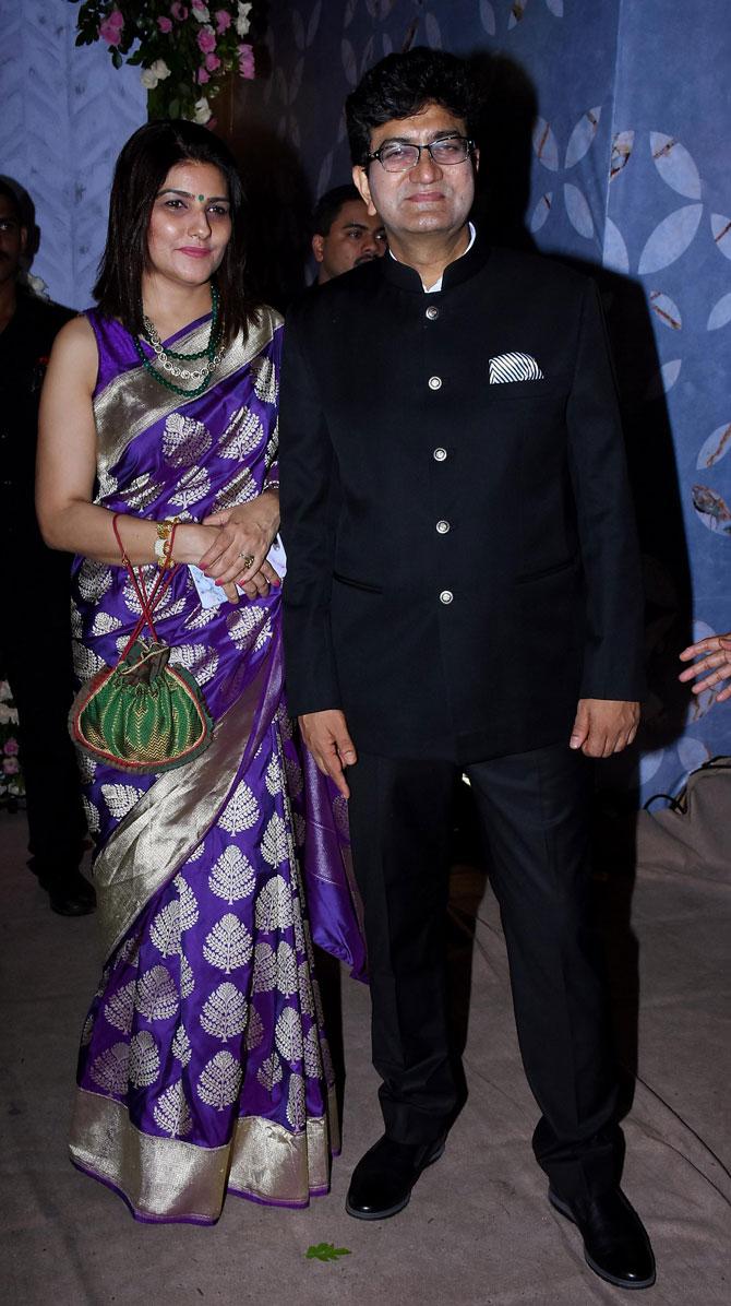 Prasoon Joshi attended Poorna Patel's wedding reception with Namit Soni in Mumbai