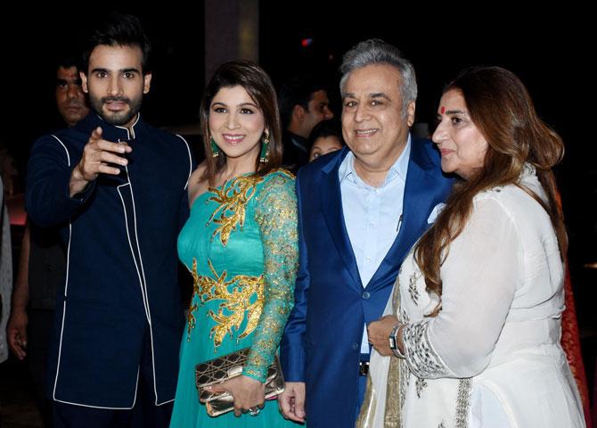 Television actor Karan Tacker with family attended Poorna Patel's wedding reception with Namit Soni in Mumbai