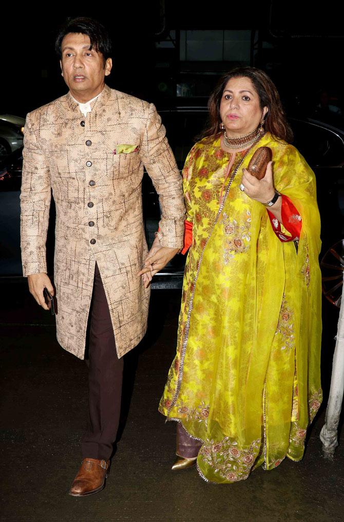 Shekhar Suman and his wife Alka attended Poorna Patel's wedding reception with Namit Soni in Mumbai