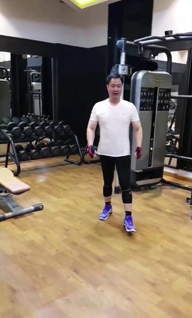 Union Minister of State for Home Affairs, Kiren Rijiju is a total fitness buff. He works out regularly and aims to inspire the country's youth to stay fit as well.  Pic/YouTube