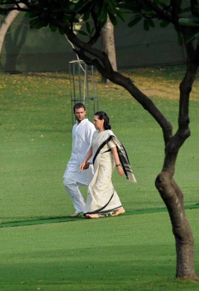 In a blog post, former Congress President Sonia Gandhi admitted that a brisk walk was an integral part of her morning routine. Pic/AFP
