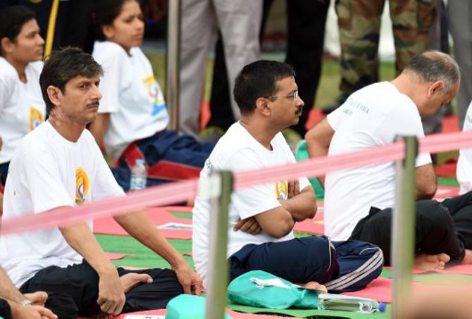 Delhi Chief Minister and Aam Aadmi Party leader Arvind Kejriwal is also a regular practitioner of Yoga