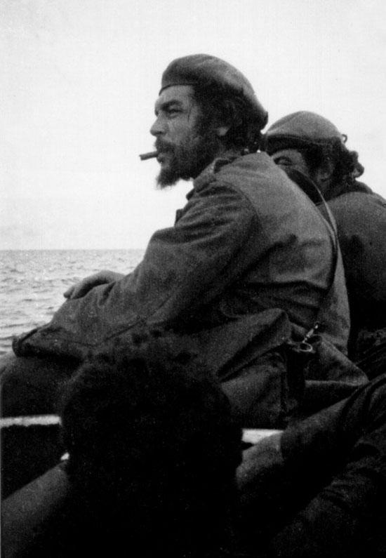 Picture taken on 21 November 1965 of Argentine-born guerrilla leader Ernesto Che Guevara on board a barge while crossing the Tanganika Lake from the then Congo Leopoldville (Belgian Congo) to Tanzania, during the withdrawal of forces after a failed campaign in Congo. The campaign had started in April 1965. 