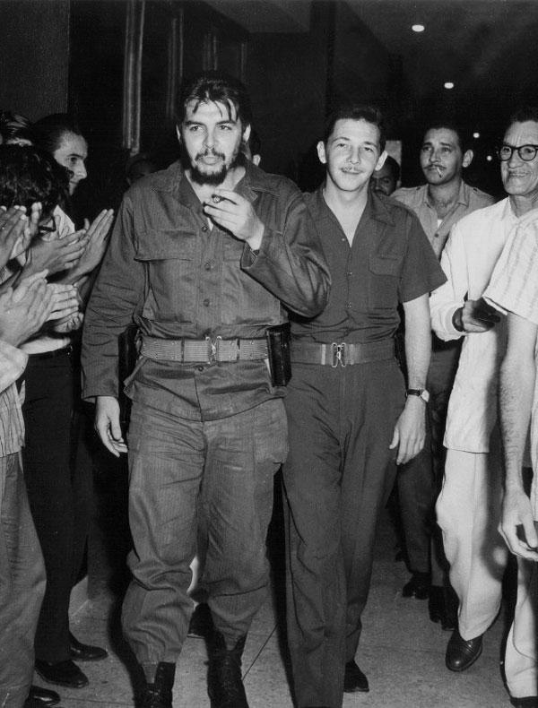 Commander Raul Castro (R) and Commander Ernesto Che Guevara in Havana in the early 60's.