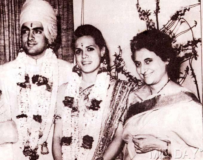 Indira Gandhi is remembered for her path-breaking reforms such as the Green Revolution for the farmers, nationalisation of banks, industries textiles along with abolishing privileges enjoyed by princely states. In picture: Indira Gandhi with the newly-weds Rajiv and Sonia Gandhi.