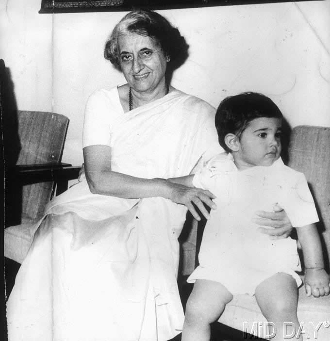 Indira Gandhi was the Prime Minister of India between 1966 and 1977 and later between 1980 and 1984. She was born on November 19, 1917, in Allahabad, Uttar Pradesh. In photo: Indira Gandhi with her grandson.