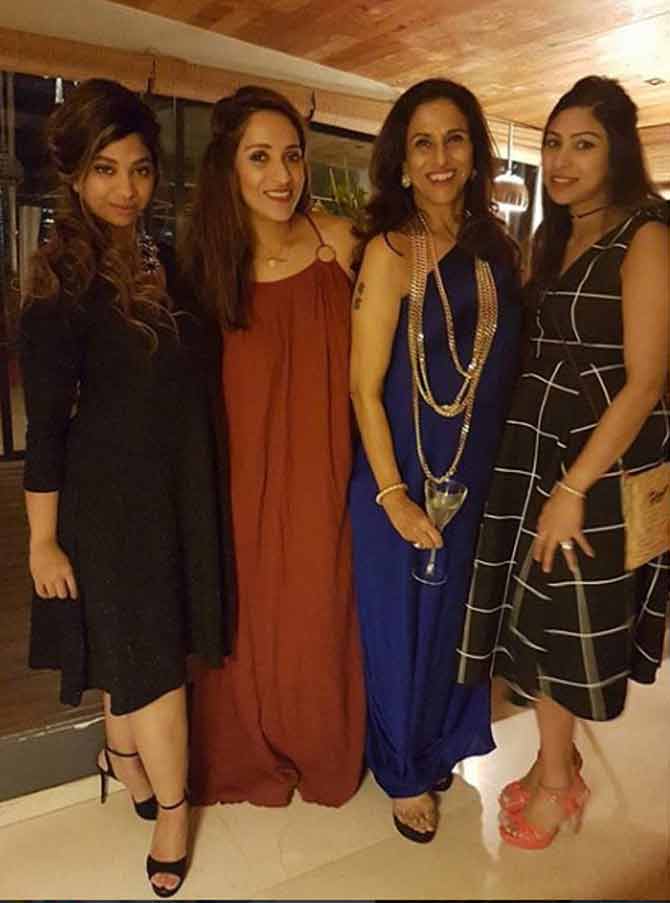Shobhaa De is married to Dilip De and is a mother of six children Pictured here along with her daughters