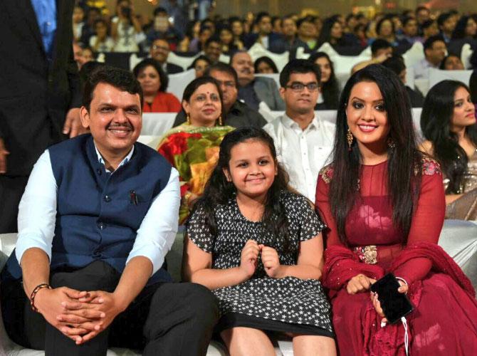 The Fadnavis family. Pic/Devendra Fadnavis Twitter
