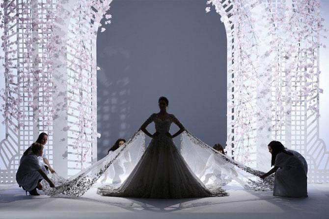 Brazilian model Isabeli Fontana presents a creation for Ralph & Russo during the 2016 spring/summer Haute Couture collection fashion presentation in paris. Pic/AFP