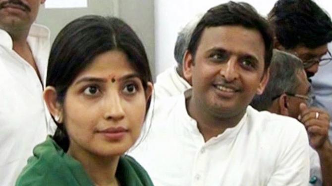 Dimple Yadav: Dimple Yadav is married to Samajwadi Party leader Akhilesh Yadav. During his Chief Ministership in Uttar Pradesh and consequent election campaign, Dimple often made appearances at public rallies and helped in the party's campaign. Pic/Youtube