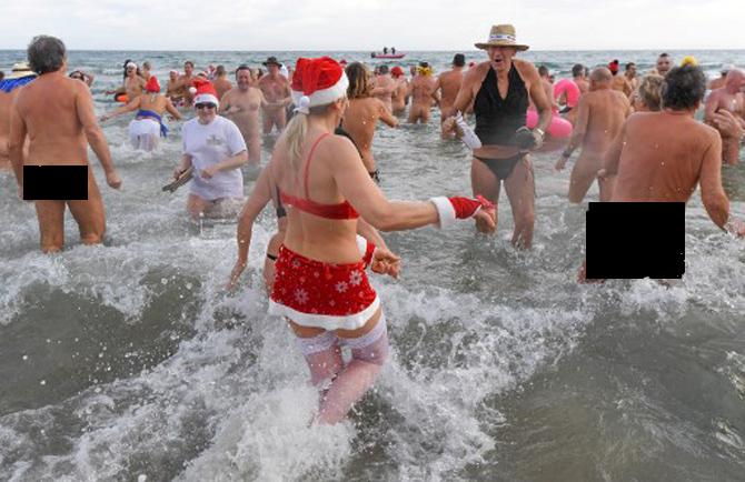 People come to this beach during New Year's Eve to take part in traditional sea bath 