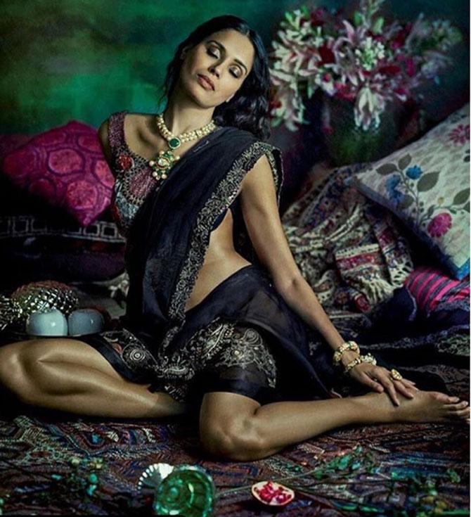 Ujjwala Raut has graced the covers of fashion glossies like Vogue and L'Official. She also appeared on the Wendy Pepper fashion show at Bryant Park for Project Runway and was the first Indian to appear as the face of Yves Saint Laurent.