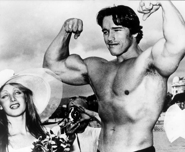 An early picture of actor Arnold Schwarzenegger taken in May 1977 during the 38th Cannes film festival. He presented 'Pumping Iron', a documentary, spreading his fame beyond bodybuilding circles. (Pic-AFP)