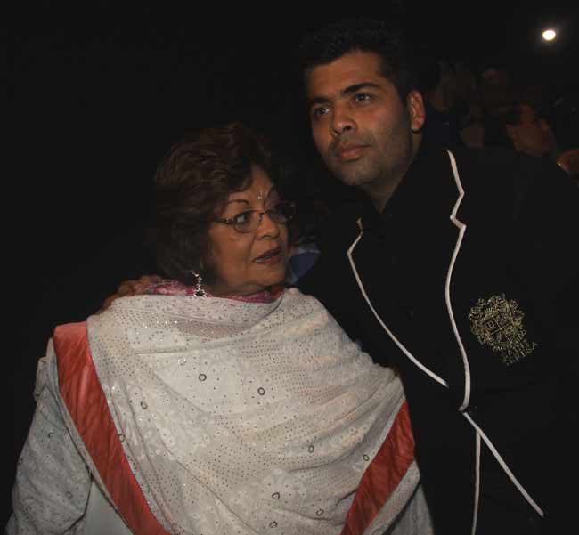 Producer-director Karan Johar and his mother Hiroo. Karan and Hiroo Johar share an extremely close bond. The filmmaker-producer also frequently shares moments from their daily lives on social media.
